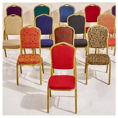 China Modern Design Hotel Wedding Leather / Dining Chair King Golden Chair Stackable Frabic Churches for sale