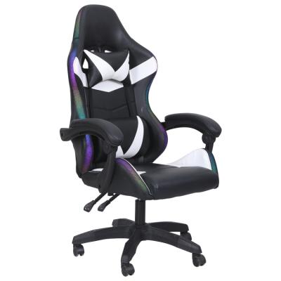 China Slipcovered Free Sample Dropshipping PC Leather Silla Gamer Racing Computer Reclining Led Gaming Chair With Footstool for sale