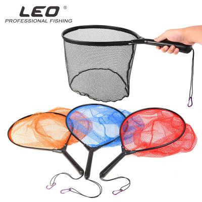 China LEOFISHING Portable Outdoor Quick Ice Fishing Net 70cm Folding Landing Net Aluminum Alloy Folding Handle Ice Fishing Net 45x37x33cm for sale