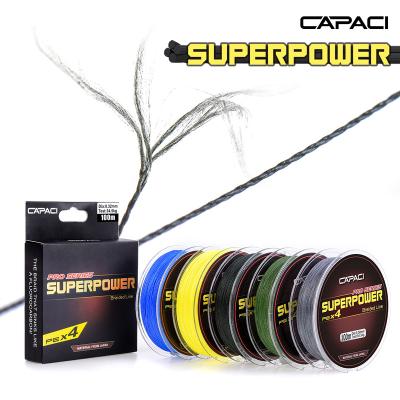 China High Tensile Superpower 4 Strands PE Braid Wire Braided Fishing Line For Saltwater Freshwater Fishing Line 110Yds 13Lb-118Lb 5 for sale