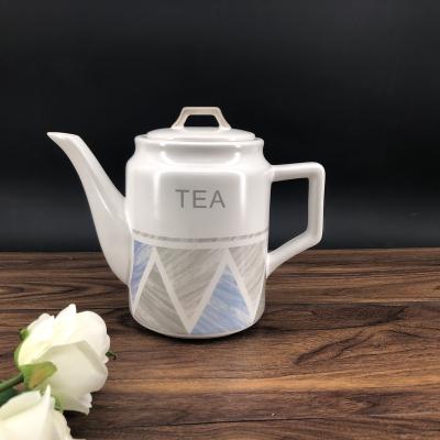 China Stocked 2021 Modern Trendy Products Porcelain Kettle Teapots Set With Ceramic Lid Coffee Teapot for sale