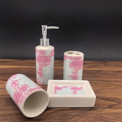 China Hot Products Sustainable Trending Ceramic Bathroom Accessories Set Ceramic Bathroom Toilet Set for sale