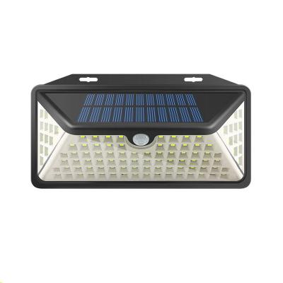 China Warehouse 102led Induction Wall Lamp Three Side Bright PIR Solar Powered Wall Lamp Solar Powered Lamp for sale