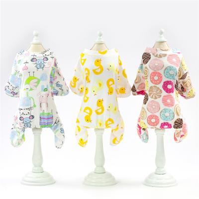 China Four Legable Donut Dog Clothes Sleepwear Pet Onesie Dog Clothes for sale