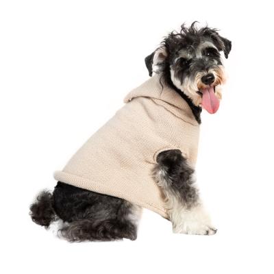 China Viable Luxury Dog Accessories Acrylic Cotton Knit Dog Hoodie Sweater With Hood for sale