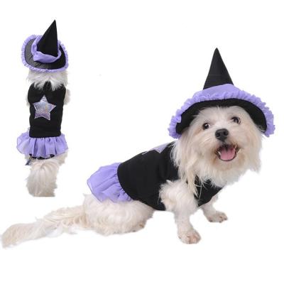 China Cat Witch Wizard Pet Costume Fancy Dress Halloween Costume Viable Dog Coat For Party for sale