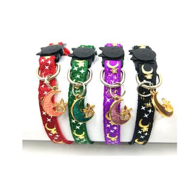 China DETACHED Moons Cute Stars Adjustable Safe Glow in the Dark Pet Collar for Cats for sale