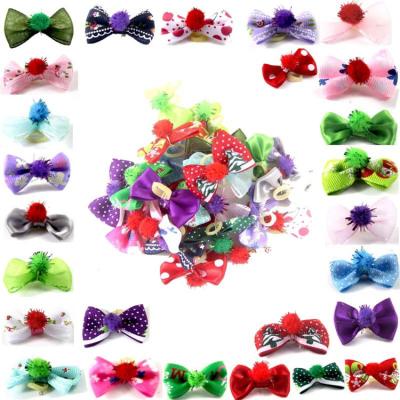 China Wholesale Viable Pet Show Dog Collar With Bows Charms Flower Accessories Christmas Dog Hair Bow for sale