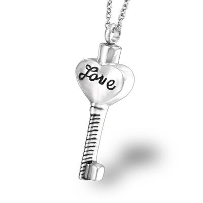 China Titanium Steel Pet Urns Pet Keepsake Key Ashes Cremation Memorial Necklace Jewelry Ashes for sale