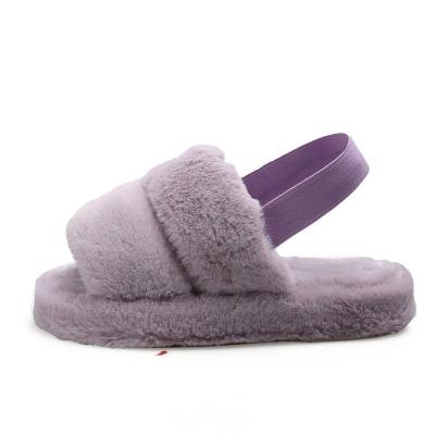 China Home Women Thick-soled Fur Slippers Heel Women's Shoes Fashion Trend Colorful Soft Plush Straps Wholesale for sale