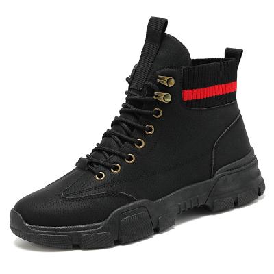 China 2021 Fashion Trend Sweat-absorbent Winter Work Waterproof Men's Boots Outdoor Warm Rubber Non-slip Martin Boots for sale