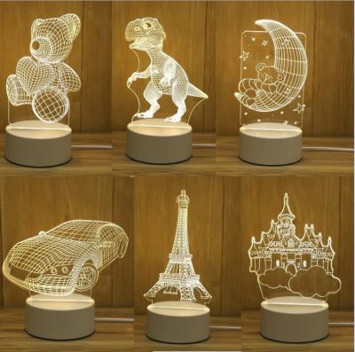 China 3D Illusion Home Custom Creative Anime Photo Decoration Lamparas Table Base LED Christmas Lamp Kids Room Decor Acrylic Night Light for sale