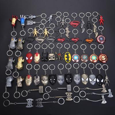 China Custom promotion Amazon logo metal hammer keychains movie with epoxy marvel the avengers spider game package personalized keychain acrylic for sale