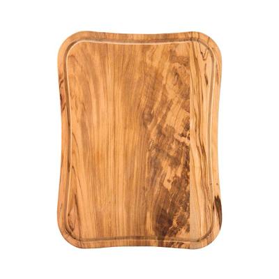 China Disposable Olive Wooden Cutting Board Wood Chopper Rectangle Board with Juice Groove for sale