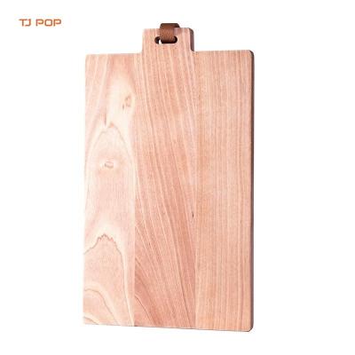 China Disposable Custom Organic Kitchen Beech Wood Cutting Board With Handle Rectangle Wholesale Thickness Chopper for sale