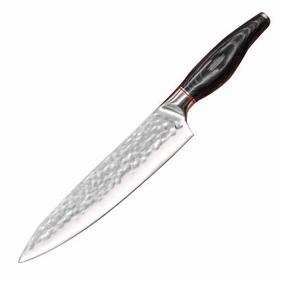 China Chef's Knife 8 Inch 5CR15 Stainless Steel Disposable Sharp Kitchen Knife With Pakkawood Handle for sale