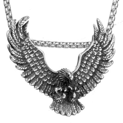 China Dropshipping Mens Boys Stainless Steel Biker Eagle Hawk Bird Pendant Necklace Chain Accessories Factory Wholesale Casual/Sports for sale