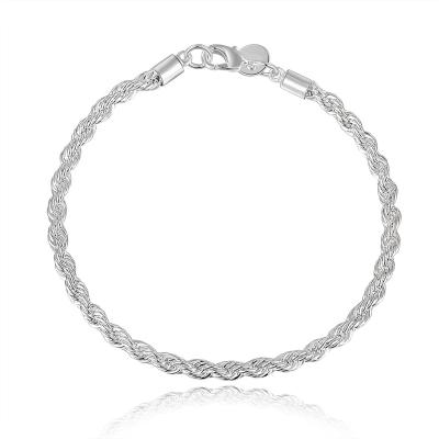 China Factory Wholesale Twist Rope Bracelet Customized OEM Fashion Wholesale Hot Selling Jewelry European and American Silver Popular Hot Salt for sale