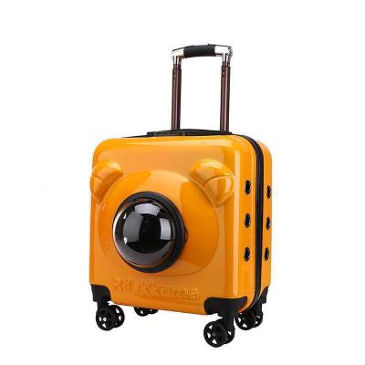 China Portable Stored Cat Dog Trolley Case Wholesale Pet Crate Nylon Zipper Cart Travel Pet Carrier for sale