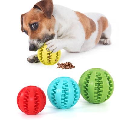 China Wholesale Viable Durable Food Leakage Pet Toys Rubber Ball Dog Tooth Bite Ball Cleaning Toy 5/6/7CM for sale