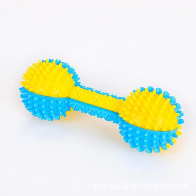 China New Amazon Pet Bite Dog Toy Dog Chew Dumbbell TPR Viable Resistant Rubber Dog Chew Molar Toy for sale