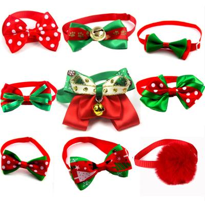 China Viable Bell Collar Footprint Series New Year Dog Accessories Christmas Small Pet Cat Bow Tie Bow Tie for sale