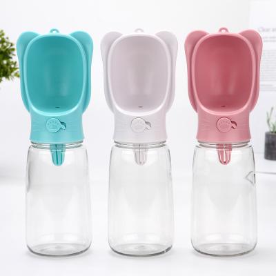 China Wholesale Non-automatic Pet Drinking Cup 550ml Dog Water Bottle Ears Outdoor Portable Pet Bottle for sale