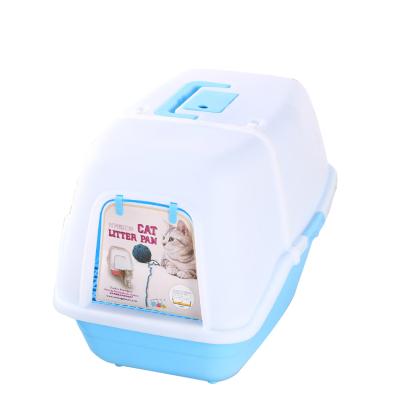 China Large Fully Enclosed Splatter Cat Litter Box Viable With Scoop for sale