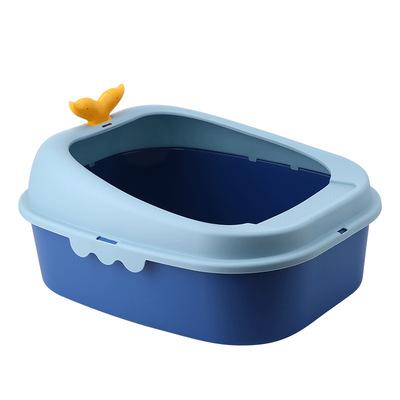 China Factory Price Viable Large Cat Toilet Cat Litter Basin Semi-enclosed Anti-splash with Free Scoop for sale