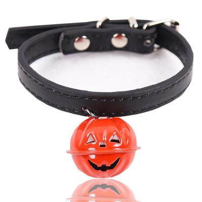 China Small Cat Collar Adjustable Pumpkin Bell Personalized Medium Halloween Dog Strap Christmas Dog Pet Collars for sale