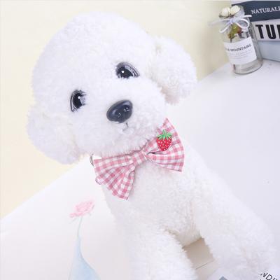 China Cute Pet Collar Padded Embroidery Bow Tie Adjustable Durable Collar For Small Dog Collar for sale