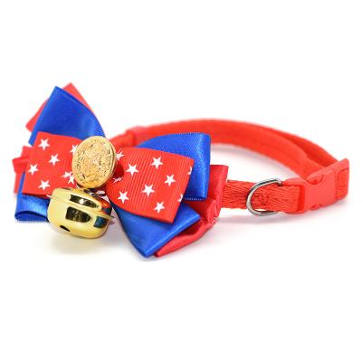 China Customized High Quality Dog Collar Bowtie Collar Wholesale Adjustable Soft Double Layer Pet Christmas Gift for sale