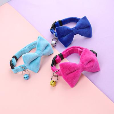 China Factory Supply Breathable Walking Dog Cat Pet Tie Bow Collar Lights Factory Supply Pet Bow Collar Dog Collar With Bell for sale