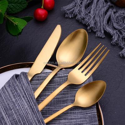 China Factory Direct Kitchen Kitchen Fork Spoon Knife Cutlery 304 Stainless Steel Flatware Restaurant Flatware Sets Viable for sale