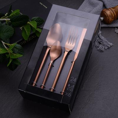 China Viable Brass Black Kitchen Fork and Spoon Maker Silverware Gold Cutlery Stainless Steel Flatware Set for sale