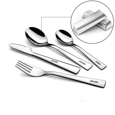 China Viable Creative 4PCS Mini Mirror Polished Baby Kids Cutlery Spoon Aviation Stainless Steel Kids Cutlery for sale