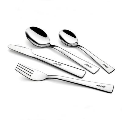 China Sustainable Modern Airline Style Kids Cutlery 304 Stainless Steel Knife Fork Spoon Set Kids Cutlery for sale