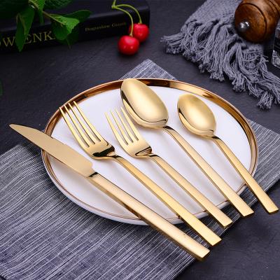 China Sustainable Stainless Steel 4 Pcs Restaurant Spoon And Flatware Kitchen Cuttlery Set Silverware Set 304 Stainless Steel Flatware Cutlery Set for sale