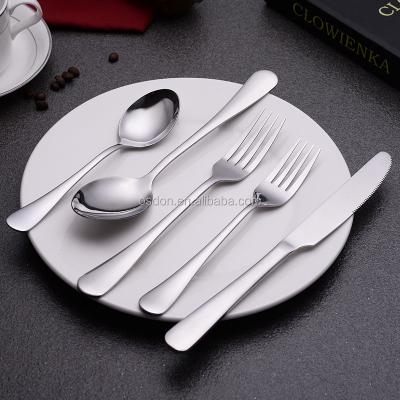 China Free Sample Stainless Steel Spoon Set Silverware Flatware Set SS410 Cubiertos Gold Flatware Workable Cutlery Set for sale