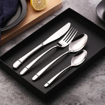 China 4Pcs SS304 Stainless Steel Flatware Premium Quality Viable Hotel Restaurant Tableware Portable Cutlery Set for sale