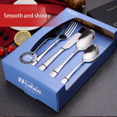 China 304 Viable Gife Dessert Gold Flatware Kitchen Cutlery Fork and Spoon Set Gold Wedding Flatware Silverware for sale