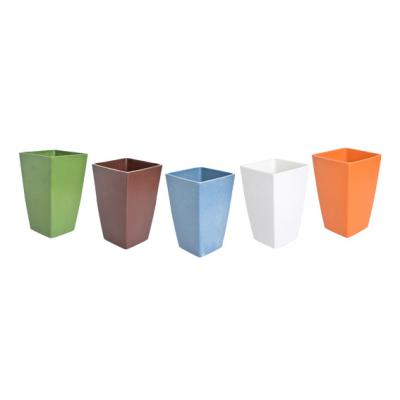 China New Modern Direct Colored Large Square Fiber Bamboo Pot Flower Pot Factory Style Cartoon Logo Item Box for sale