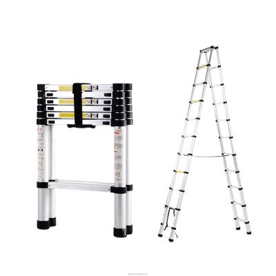 China High quality folding ladders safety and foldable ladder escalera de aluminio durable aluminum telescopic ladder step household for sale