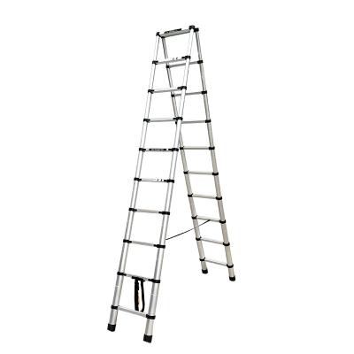 China Industrial High Quality 5M Aluminum Telescopic Step Ladders Folding Portable Multifunctional Step Ladder Scaffolding Warehouse Ladders for sale