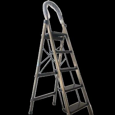 China Universal Folding Ladders 4,5,6 Step Ladder Black Folding Household Ladder High Quality Aluminum Ladder for sale