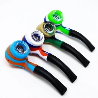 China Silicone Smoking Pipe New Design Silicone Hand Pipe With Dabber Tool Looks Like Sherlock Silicone Pipe for sale