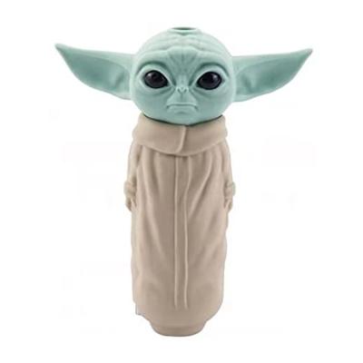 China Creative Silicone Smoking Pipe Grogu Baby Yoda Glass Pipes Smoking Silicone Smoking Pipe for sale