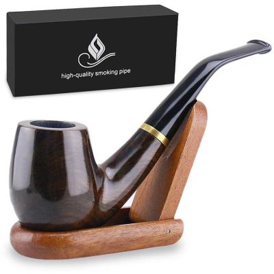 China Portable Customized Solid Wood Leopard Print Pipe Portable Washable Detachable Smoking Pipes for sale