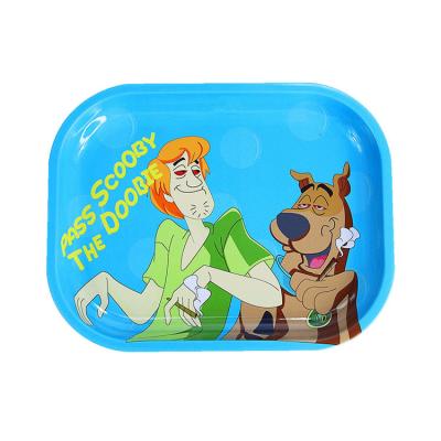 China Wholesale Metal Custom Printed Plain Portable Biodegradable Metal Magnetic Custom Small Rolling Tray for sale