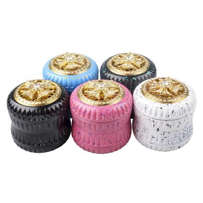 China Smoking Accessories Smoking Accessories Wholesale Easy Use Vasprin Metal Grinders Colorful 63mm Aluminum Alloy 4 Part Grinder for sale